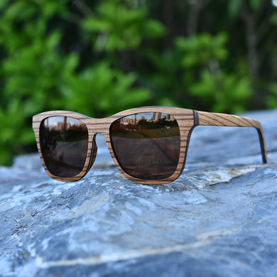 Zebra Wood Sunglasses Wood Polarized Sunglasses Men Women's Glasses Men UV400 Protection Eyewear Oculos de sol Wooden Box