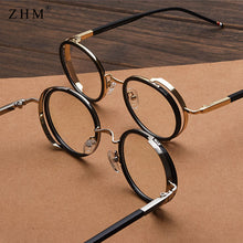 Load image into Gallery viewer, anti-blue computer glasses oval retro male metal  designer female round frame optical round frame glasses