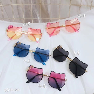 bear ear children's sunglasses bq2024 metal street ssunglasses 5-16 years old bow glasses