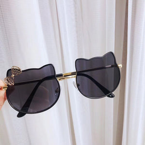 bear ear children's sunglasses bq2024 metal street ssunglasses 5-16 years old bow glasses