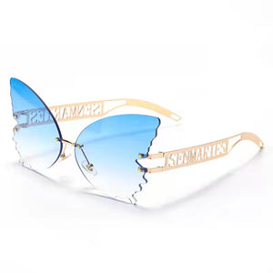 big frame butterfly sunglasses ladies metal legs personality glasses mendecorative glasses