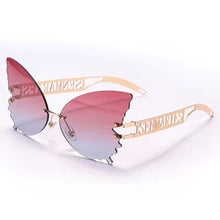 Load image into Gallery viewer, big frame butterfly sunglasses ladies metal legs personality glasses mendecorative glasses