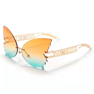 big frame butterfly sunglasses ladies metal legs personality glasses mendecorative glasses