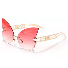 Load image into Gallery viewer, big frame butterfly sunglasses ladies metal legs personality glasses mendecorative glasses