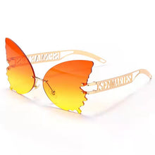 Load image into Gallery viewer, big frame butterfly sunglasses ladies metal legs personality glasses mendecorative glasses