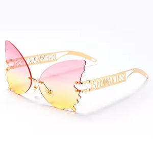 big frame butterfly sunglasses ladies metal legs personality glasses mendecorative glasses