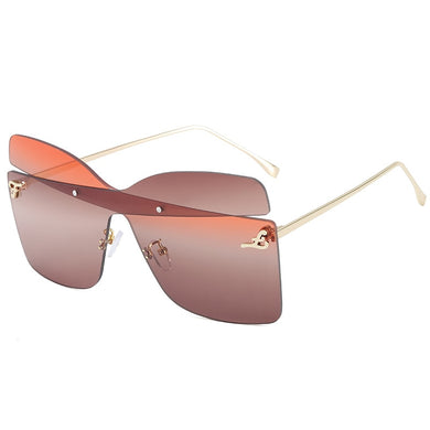 big frame sunglasses women butterfly-shaped  sun glasses women trimmed one-piece  Eyewear