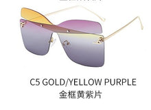 Load image into Gallery viewer, big frame sunglasses women butterfly-shaped  sun glasses women trimmed one-piece  Eyewear