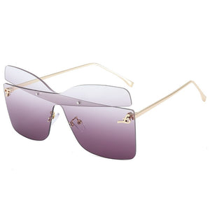 big frame sunglasses women butterfly-shaped  sun glasses women trimmed one-piece  Eyewear