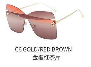 big frame sunglasses women butterfly-shaped  sun glasses women trimmed one-piece  Eyewear