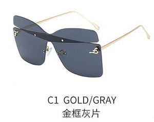 big frame sunglasses women butterfly-shaped  sun glasses women trimmed one-piece  Eyewear