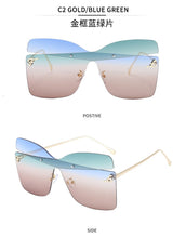 Load image into Gallery viewer, big frame sunglasses women butterfly-shaped  sun glasses women trimmed one-piece  Eyewear