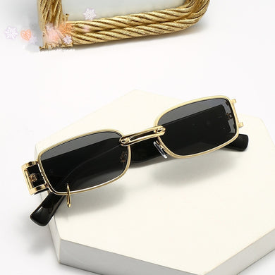 brand sunglasses men trendy personality  women wear earrings small square sunglasses women