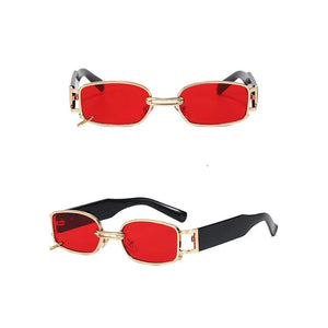 brand sunglasses men trendy personality  women wear earrings small square sunglasses women