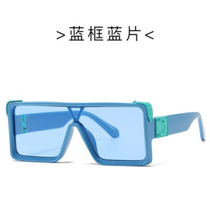 conjoined piece European and American modern retro men's and women's sunglasses square frame sunglasses