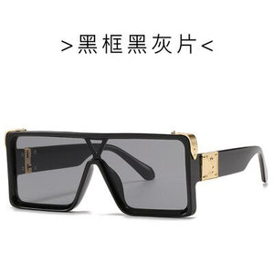 conjoined piece European and American modern retro men's and women's sunglasses square frame sunglasses