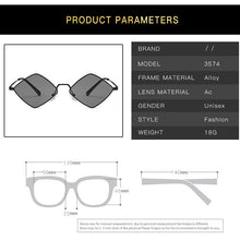 Carica l&#39;immagine nel visualizzatore di Gallery, diamond-shaped sunglasses, ocean film sunglasses, men and women personality glasses, metal sunglasses