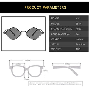 diamond-shaped sunglasses, ocean film sunglasses, men and women personality glasses, metal sunglasses