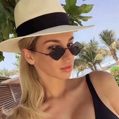 diamond-shaped sunglasses, ocean film sunglasses, men and women personality glasses, metal sunglasses