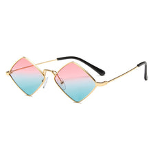 Carica l&#39;immagine nel visualizzatore di Gallery, diamond-shaped sunglasses, ocean film sunglasses, men and women personality glasses, metal sunglasses