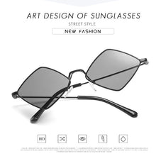 Carica l&#39;immagine nel visualizzatore di Gallery, diamond-shaped sunglasses, ocean film sunglasses, men and women personality glasses, metal sunglasses