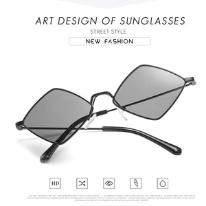 diamond-shaped sunglasses, ocean film sunglasses, men and women personality glasses, metal sunglasses