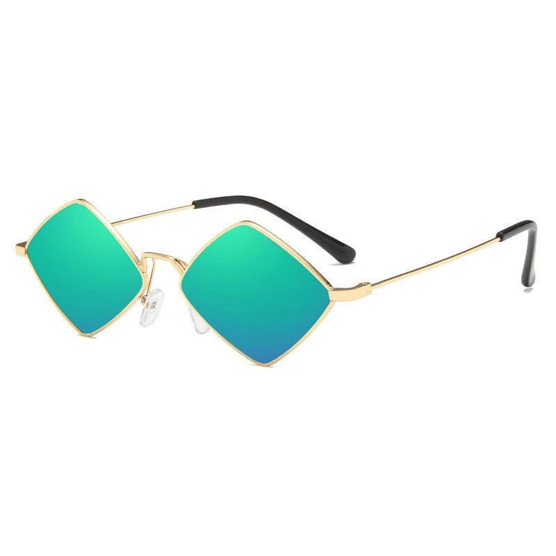 diamond-shaped sunglasses, ocean film sunglasses, men and women personality glasses, metal sunglasses