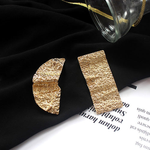 New exaggerated personality geometry heavy metal bump asymmetric fashion stud earrings