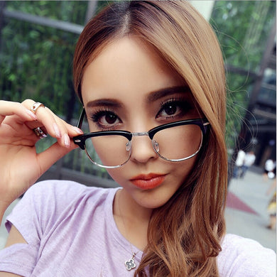 Eyewear Retro male and female models frame rivet optical glasses oculos de grau half frame
