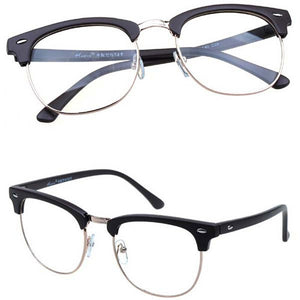 Eyewear Retro male and female models frame rivet optical glasses oculos de grau half frame