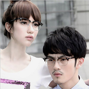 Eyewear Retro male and female models frame rivet optical glasses oculos de grau half frame
