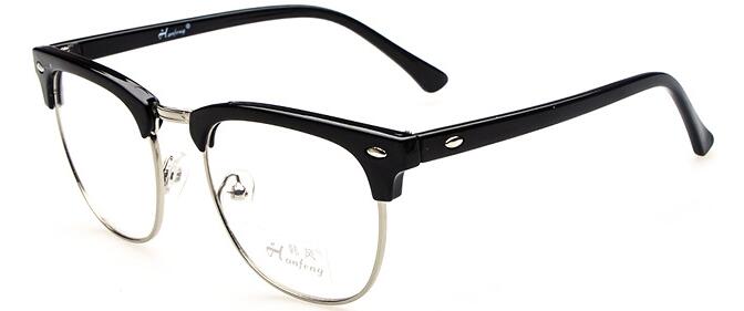 Eyewear Retro male and female models frame rivet optical glasses oculos de grau half frame