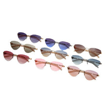 Load image into Gallery viewer, cool single female sunglasses style cat eye  frameless retro brand design female sunglasses sexy sunglasses