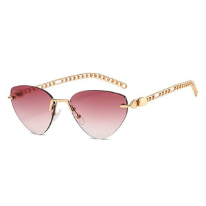 cool single female sunglasses style cat eye  frameless retro brand design female sunglasses sexy sunglasses