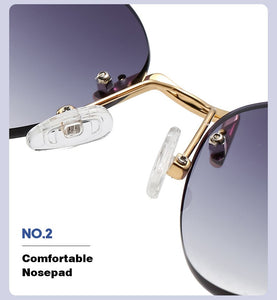 cool single female sunglasses style cat eye  frameless retro brand design female sunglasses sexy sunglasses