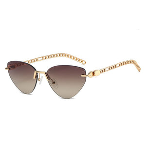 cool single female sunglasses style cat eye  frameless retro brand design female sunglasses sexy sunglasses