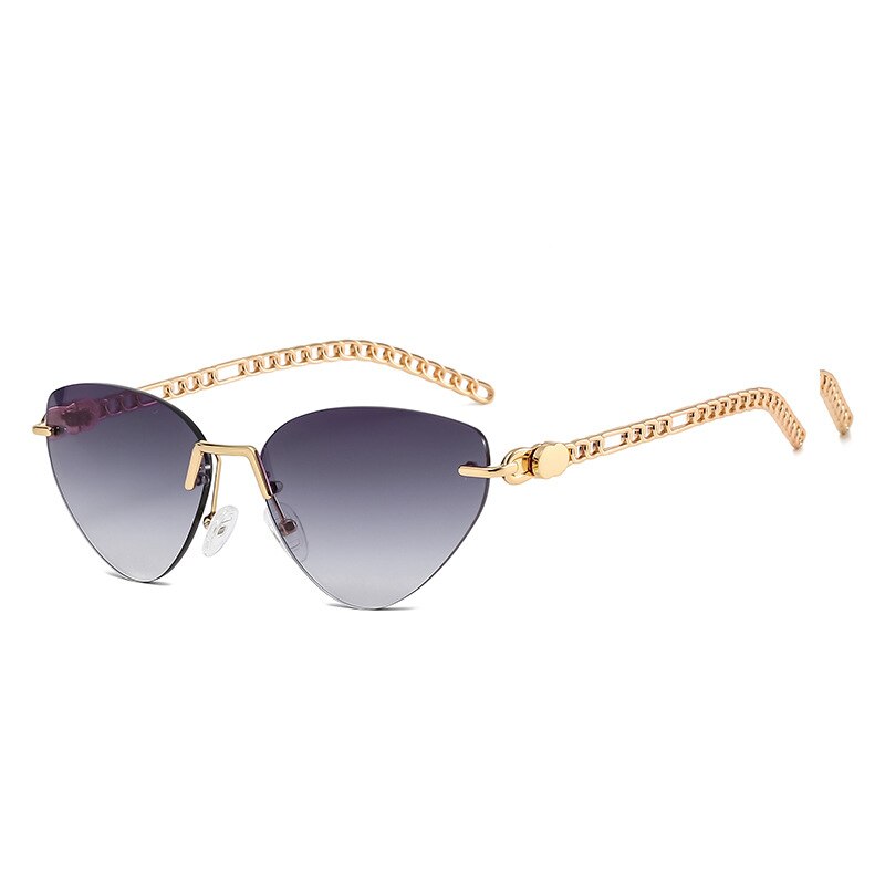 cool single female sunglasses style cat eye  frameless retro brand design female sunglasses sexy sunglasses