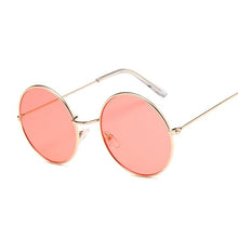 Load image into Gallery viewer, retro round pink sunglasses ladies brand designer marine sunglasses ladies alloy mirror ladies Oculos uv400