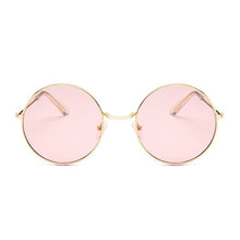 Load image into Gallery viewer, retro round pink sunglasses ladies brand designer marine sunglasses ladies alloy mirror ladies Oculos uv400