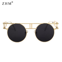 Load image into Gallery viewer, steampunk sunglasses ladies retro sunglasses Stylish Unique men gothic round sunglasses UV400