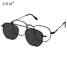 Load image into Gallery viewer, sunglasses with metal sleeve mirror, beach men and women mirror clips, polarized sunglasses with flat glasses frames
