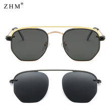 Load image into Gallery viewer, sunglasses with metal sleeve mirror, beach men and women mirror clips, polarized sunglasses with flat glasses frames