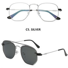 Load image into Gallery viewer, sunglasses with metal sleeve mirror, beach men and women mirror clips, polarized sunglasses with flat glasses frames