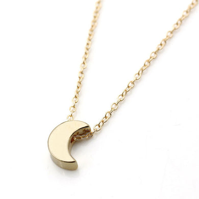 New fashion women jewelry Moon Silver Gold Long Necklace Solid Chain Pendant Necklace