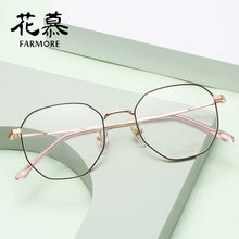 Load image into Gallery viewer, glasses frame retro oval face full-frame metal glasses frame flat mirror flower desire