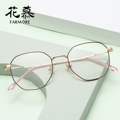 glasses frame retro oval face full-frame metal glasses frame flat mirror flower desire
