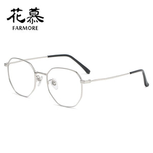 glasses frame retro oval face full-frame metal glasses frame flat mirror flower desire