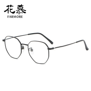 glasses frame retro oval face full-frame metal glasses frame flat mirror flower desire