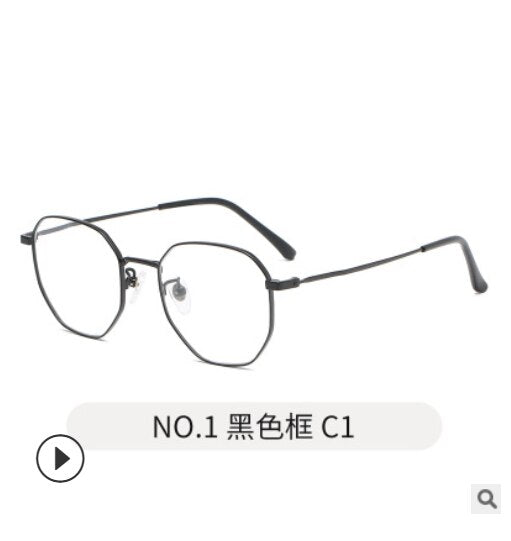 glasses frame retro oval face full-frame metal glasses frame flat mirror flower desire