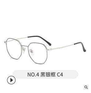 glasses frame retro oval face full-frame metal glasses frame flat mirror flower desire